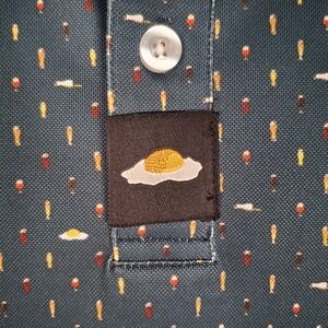 Men's Blue Polo Shirt with Egg & Microprint